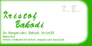 kristof bakodi business card