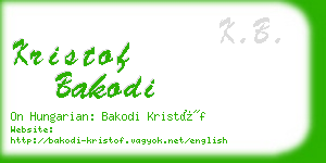 kristof bakodi business card